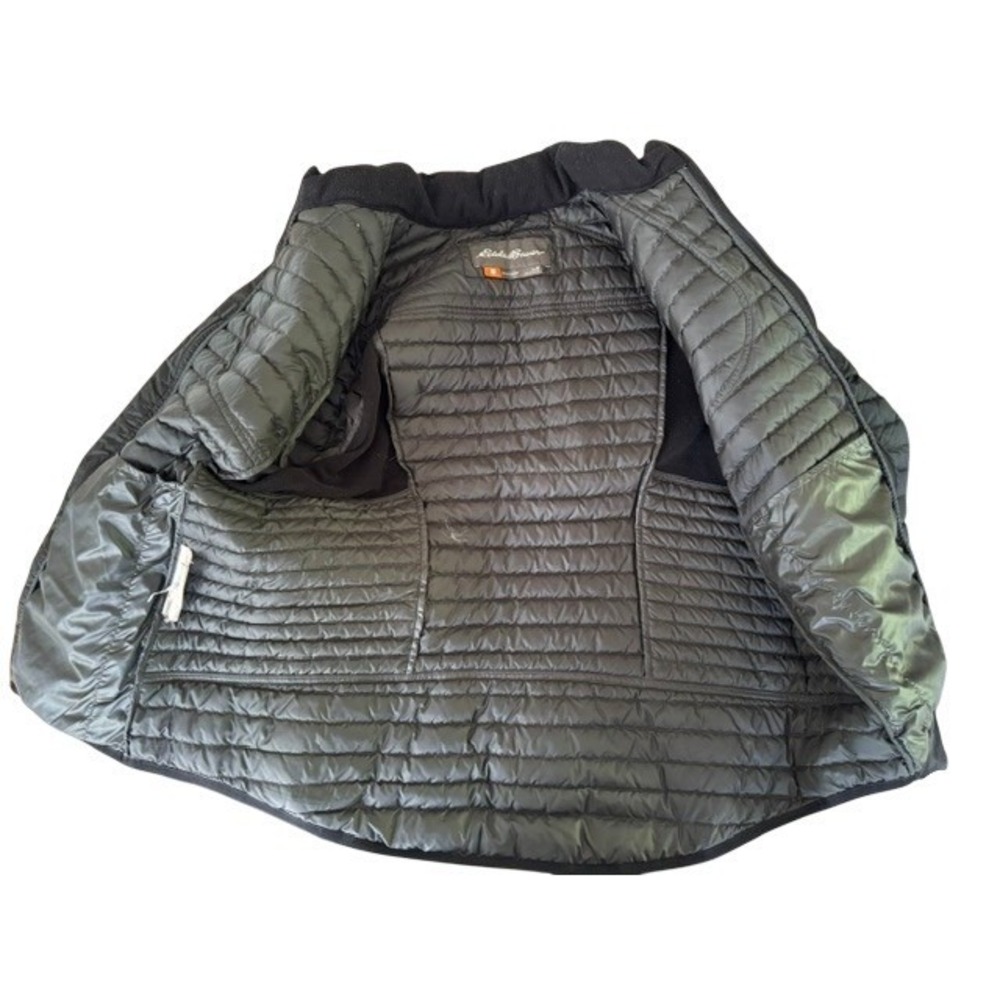 Eddie‎ Bauer Sport Shop Mens Medium Black Hybrid Quilted Puffer Softshell Jacket - Picture 9 of 10